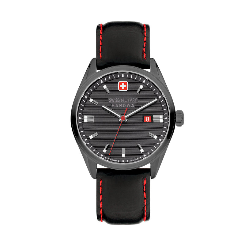 ROADRUNNER Leder Schwarz 42mm - Swiss Made