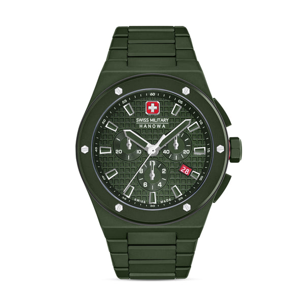 Swiss Military Hanowa Herren Armbanduhr Sidewinder Grün 42mm Edelstahl Armbanduhr Herrenuhr Chronograph Uhren Shop