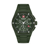 Swiss Military Hanowa Men's Wristwatch Sidewinder Green 42mm Stainless Steel Wristwatch Men's Watch Chronograph Watches Shop