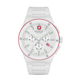 SIDEWINDER CERAMIC Unisex Wristwatch White/Red 42mm Stainless Steel Herrenuhr Chronograph Armbanduhr Quarzuhr