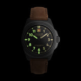 Swiss Military Hanowa Men's Wristwatch Analog Leather Black 42mm - Watches Men