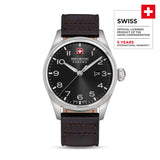 THUNDERBOLT 43MM STAINLESS STEEL CASE DARK BROWN LEATHER STRAP