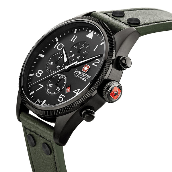 SWISS MILITARY HANOWA Men's Chronograph 'THUNDERBOLT CHRONO' Size One Size green / red / black / white