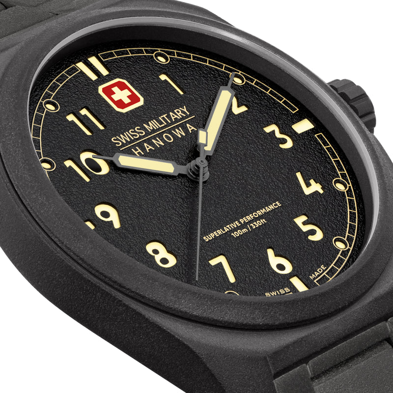 Swiss Military Hanowa Herren Armbanduhr Edelstahl Schwarz 42mm Chronograph Herrenuhr Uhren