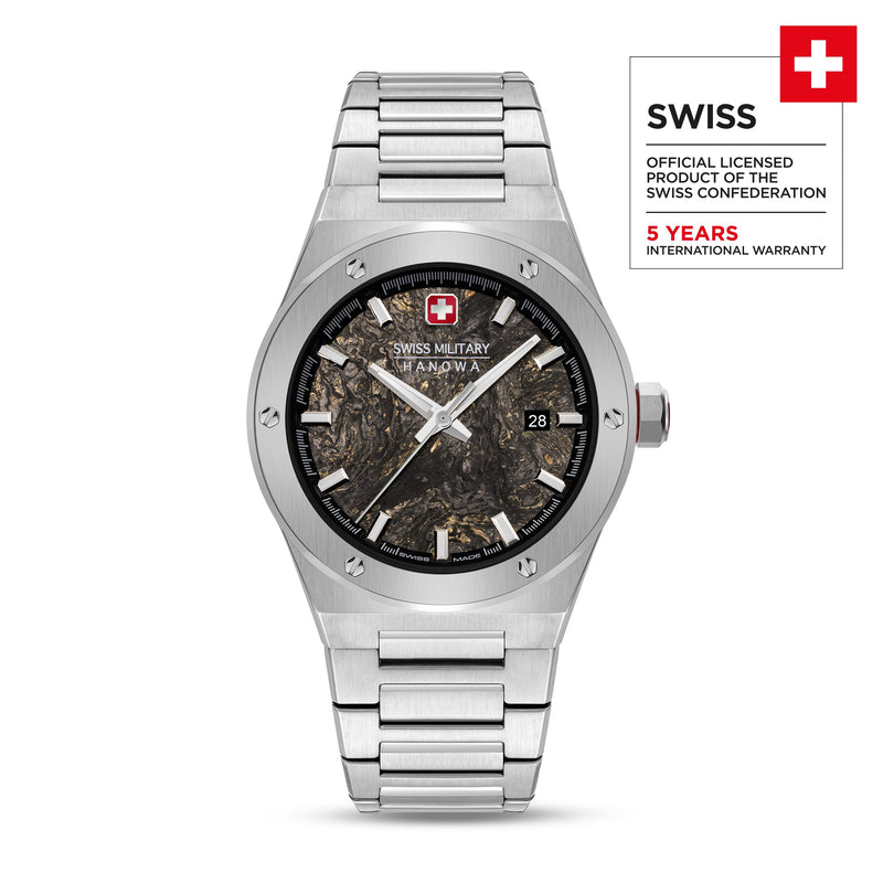 Swiss Military Hanowa Unisex Wristwatch Sidewinder 40mm Stainless Steel Herrenuhr Armbanduhr Chronograph Quarz Uhr Herrenuhren