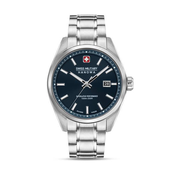 Swiss Military Hanowa Herren Armbanduhr Analog 42mm Edelstahl Blau - Chronograph Herrenuhr Armbanduhr Uhren