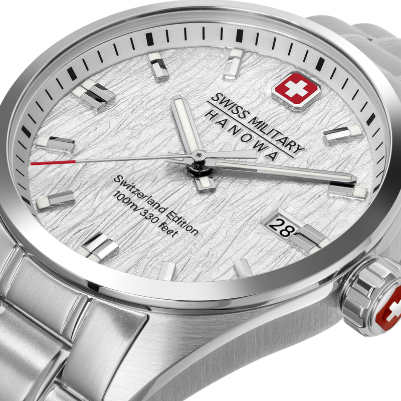 HELVETICA 42mm Edelstahl Uhr Armbanduhr- Swiss Made