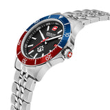 Swiss Military Hanowa Unisex Analog Wristwatch 42mm Stainless Steel Blue/Red Wristwatch Men's Watch Women's Watch