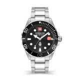 Swiss Military Hanowa Men's Wristwatch Offshore Diver II Diving Watch Black 42mm Stainless Steel Men's Watch Watches Chronograph