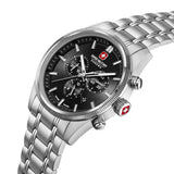 Swiss Military Hanowa Men's Wristwatch Chronograph Stainless Steel Black 42mm - Men's Watches - Luxury Watches - Swiss Made