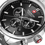 Swiss Military Hanowa Men's Wristwatch Chronograph Stainless Steel Black 42mm - Men's Watches - Luxury Watches - Swiss Made