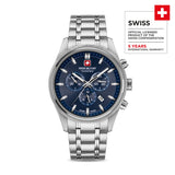 AIRMAN FIRST CLASS Stainless Steel Blue 42mm Herrenuhr Chronograph - Swiss Made