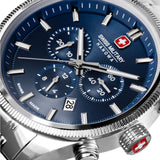 AIRMAN FIRST CLASS Stainless Steel Blue 42mm Herrenuhr Chronograph - Swiss Made