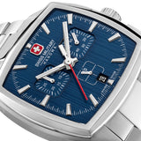 Swiss Military Hanowa Men's Chronograph Watch Blue 42mm Stainless Steel Herrenuhr Chronograph Armbanduhr Swiss Made