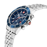 FLAGSHIP X CHRONO Herren Chronograph Uhr Blau 42mm Edelstahl Armbanduhr -  Swiss Made