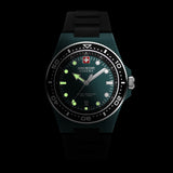 Swiss Military Hanowa Unisex Analogue Wrist Watch Green/Black 42mm Stainless Steel/Silicone Swiss Made Men's Watches Women's Watches