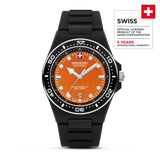 Swiss Military Hanowa Men's Wristwatch Ocean Pioneer Orange/Black 42mm Stainless Steel/Silicone Men's Watch Chronograph