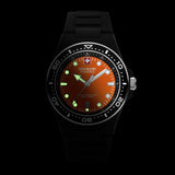 Swiss Military Hanowa Men's Wristwatch Ocean Pioneer Orange/Black 42mm Stainless Steel/Silicone Men's Watch Chronograph