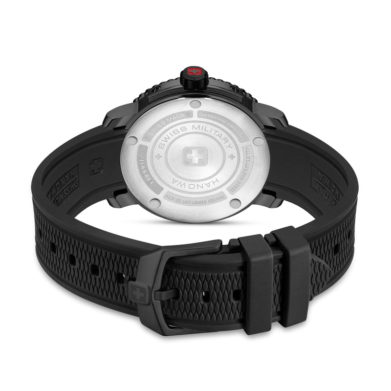 BLACK MARLIN 44 MM STAINLESS STEEL CASE BLACK COLOR SILICONE STRAP