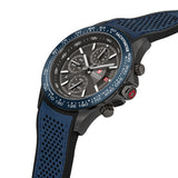 WATCHMAN Chronograph 42mm Leder/Stahl Blau/Schwarz - Swiss Made