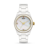 Swiss Military Hanowa Damen Armbanduhr Analog Ceramic White/Gold 38mm - Schweizer Uhr Handgelenk Uhrzeit