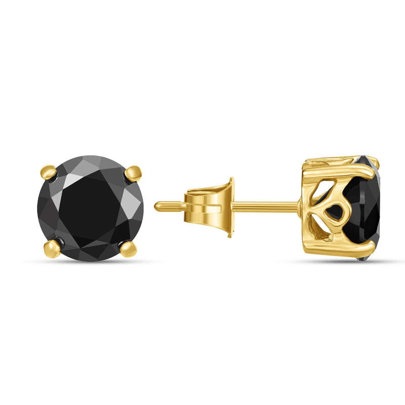 PE SOUL GP BLACK STONE STUD EARRINGS