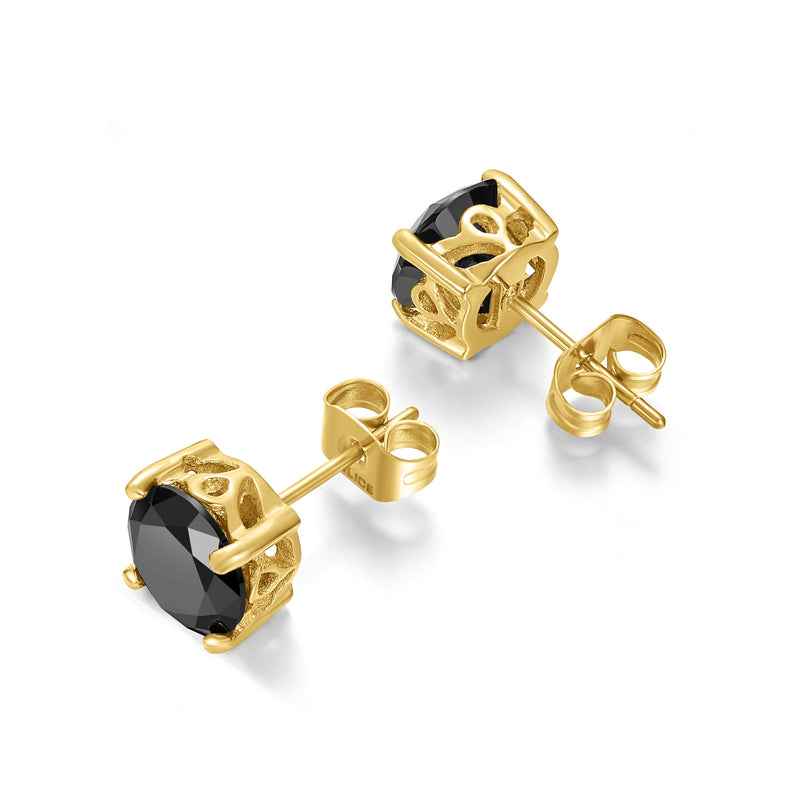 PE SOUL GP BLACK STONE STUD EARRINGS