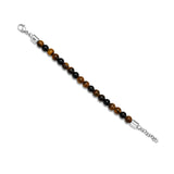 PE SPHERES SS HARDWARE TIGERSEYE &amp; BLK BEADS BRT