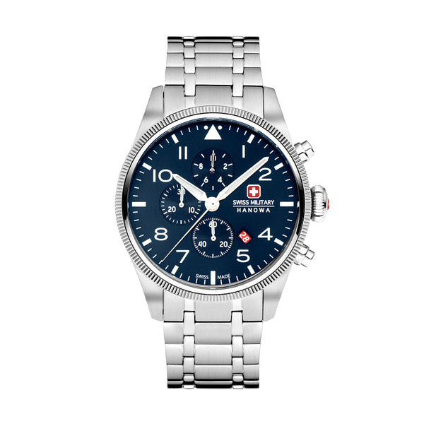 THUNDERBOLT CHRONO Edelstahl Blau 42mm- Swiss Made