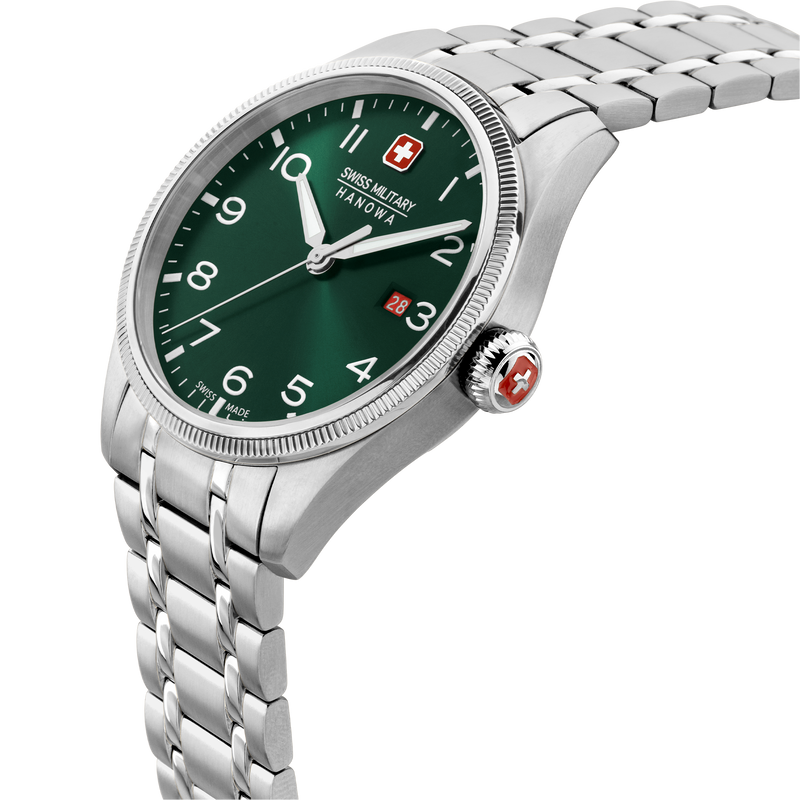 Swiss Military Hanowa Herren Armbanduhr THUNDERBOLT Grün 40mm Edelstahl Herrenuhr Chronograph Armbanduhr Uhr