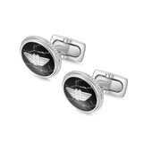 PE TREASURE SS BLACK MARBLE WING LOGO CUFFLINKS