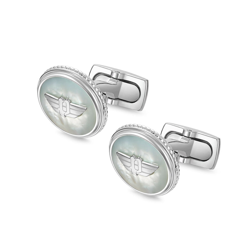 PE TREASURE SS WHITE MOP WING LOGO CUFFLINKS