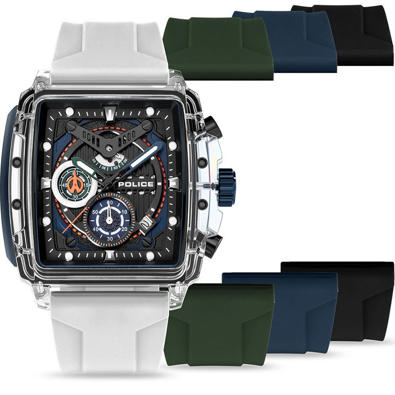 Police Men's Wristwatch Chronograph Silicone Watch 44mm White Men's Watch - Sports Watches Men's Watches