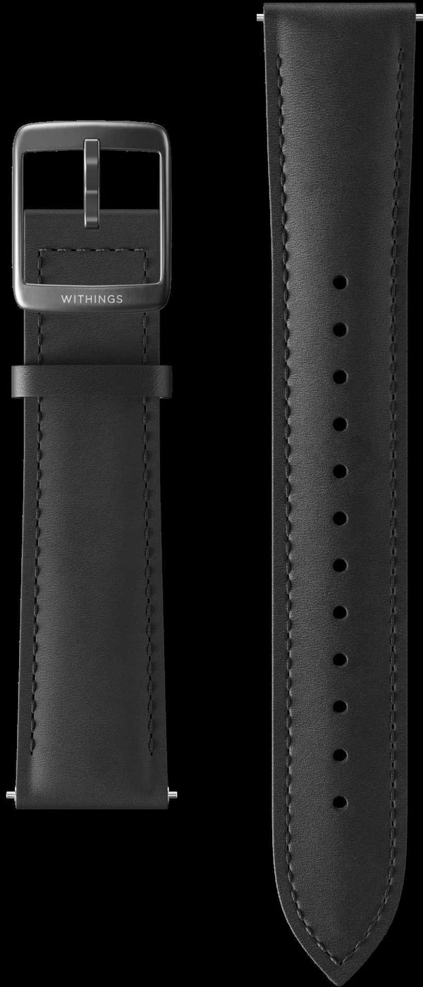 leather SI Wristband black 20mm