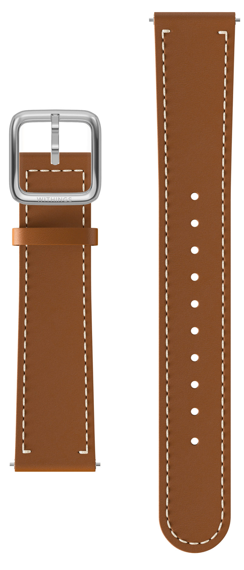 leather wristband brown silver buckle 18mm